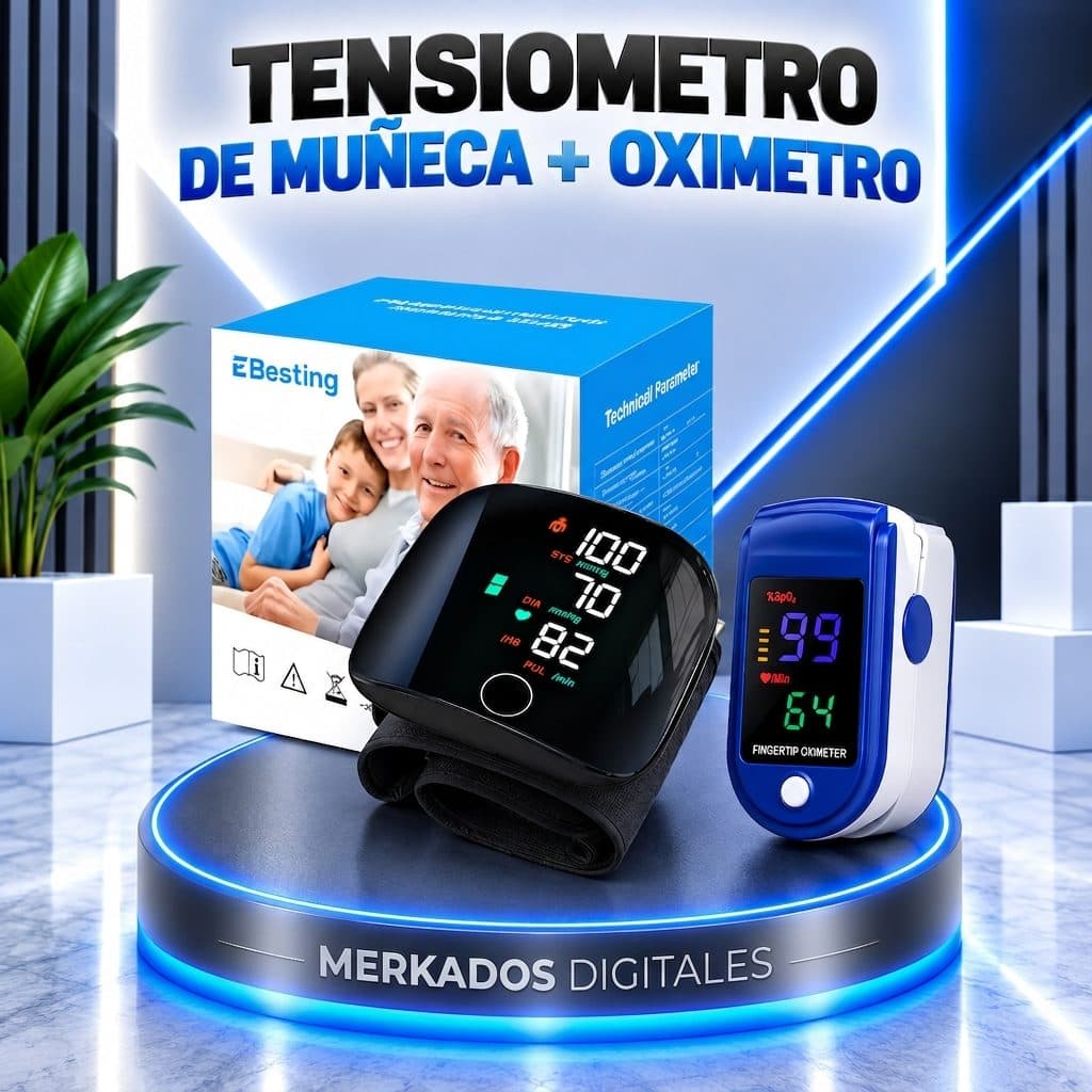 Tensiometro Muñeca + Oxímetro Digital